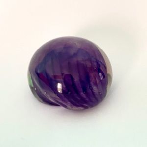 HAND BLOWN GLASS PAPER WEIGHT PURPLE SWIRL